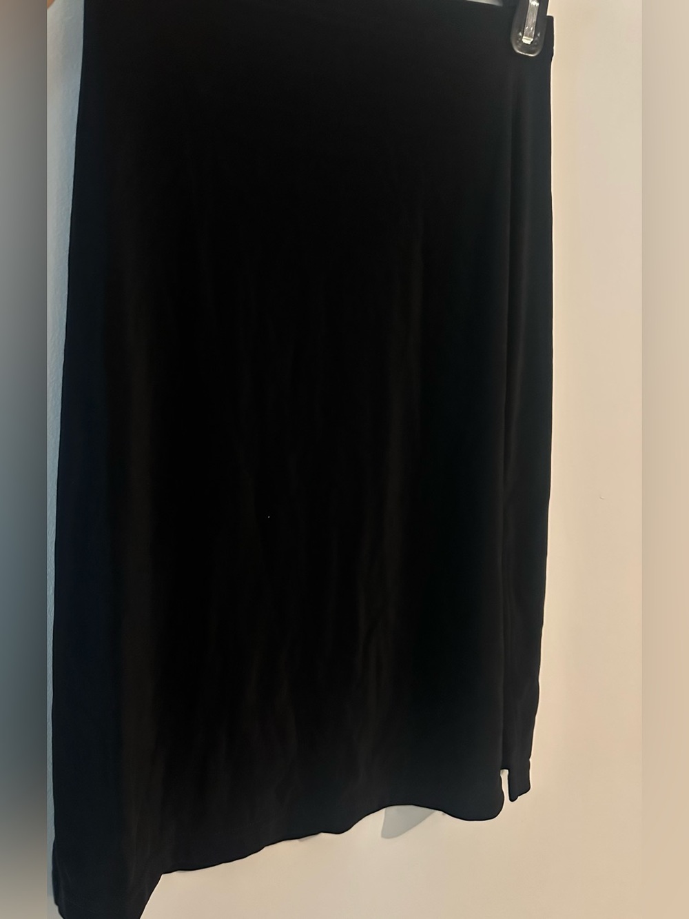 Vintage Black Classic A-Line Midi Nylon Side Slit Dress
